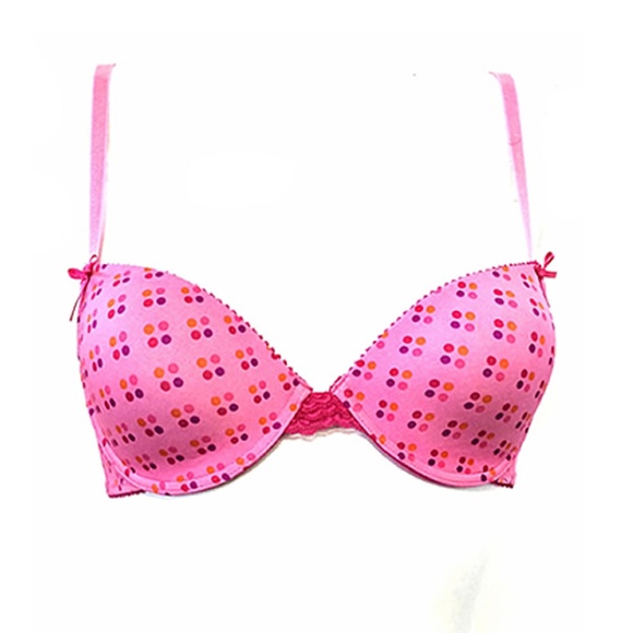Dollhouse Other - DOLLHOUSE Pink Polka Dot Plunge Underwire Bra